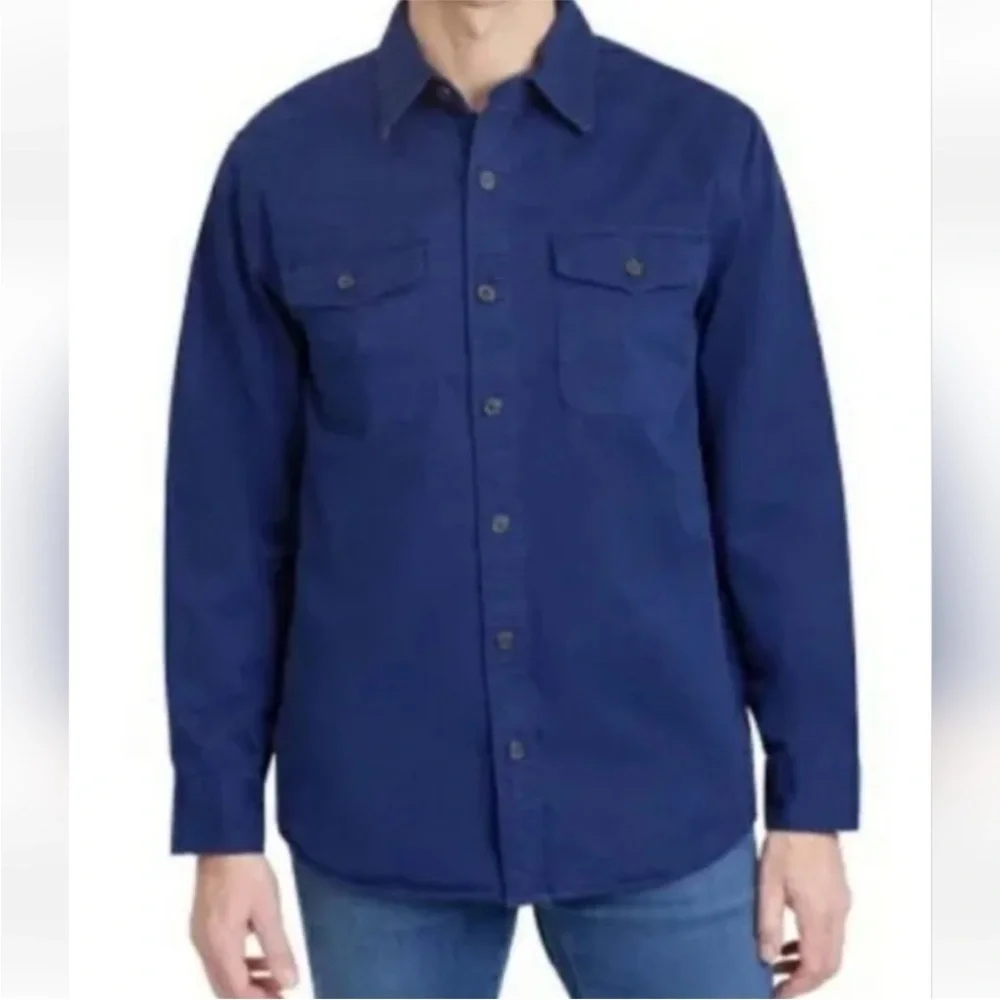 Lands End Shacket Shirt Jacket Plaid Lined Medium